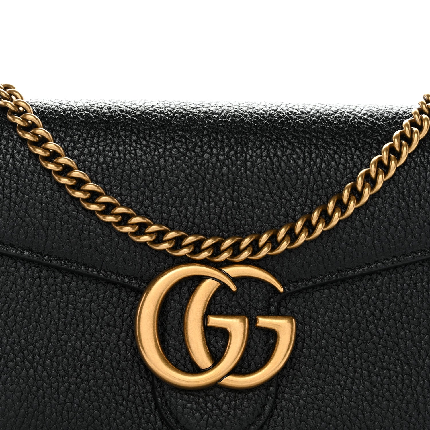 Gucci Calfskin GG Marmont Chain Wallet Black 8 of 11