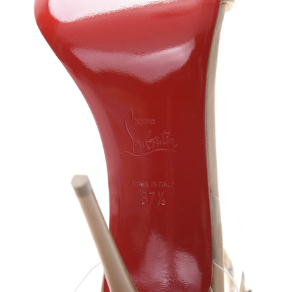 Christian Louboutin Shiny Nappa PVC Jonatina 100 Sandals 37.5 Nude 7 of 8