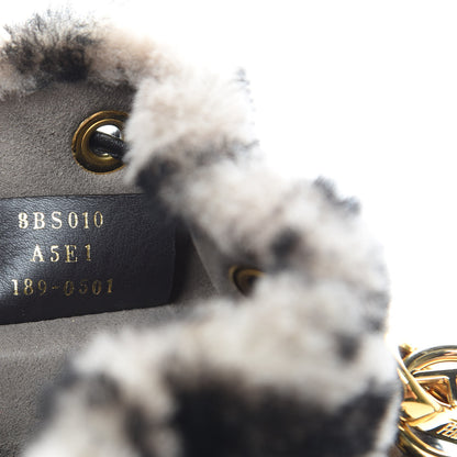 Fendi Shearling F is Fendi Macro FF 1974 Diagonal Mini Mon Tresor Bucket Bag Dove Black 7 of 13