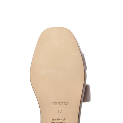 Hermes Box Calfskin Oran Sandals 37 Gold 13 of 16