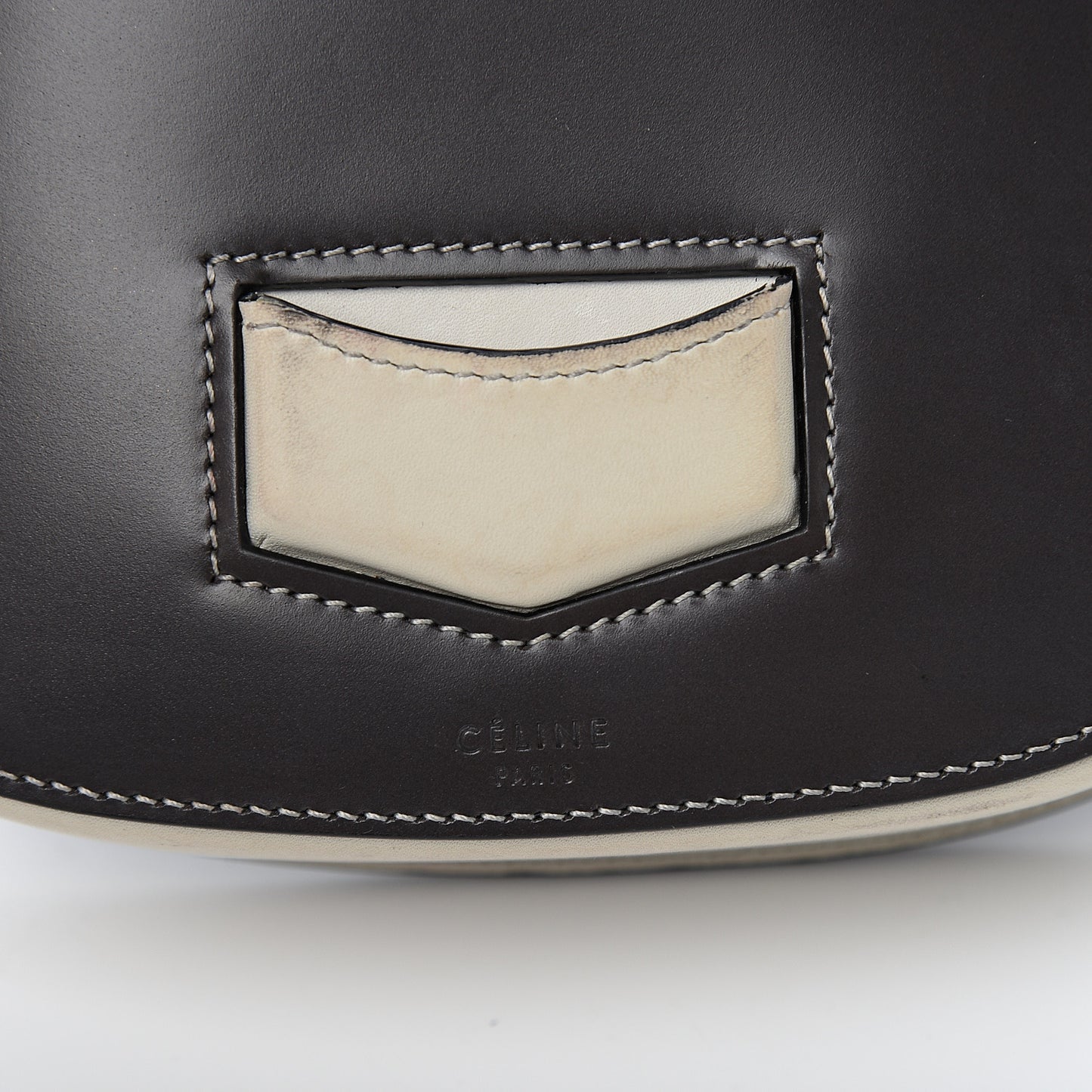 Glazed Calfskin Small Bi-Color Trotteur Dark Grey