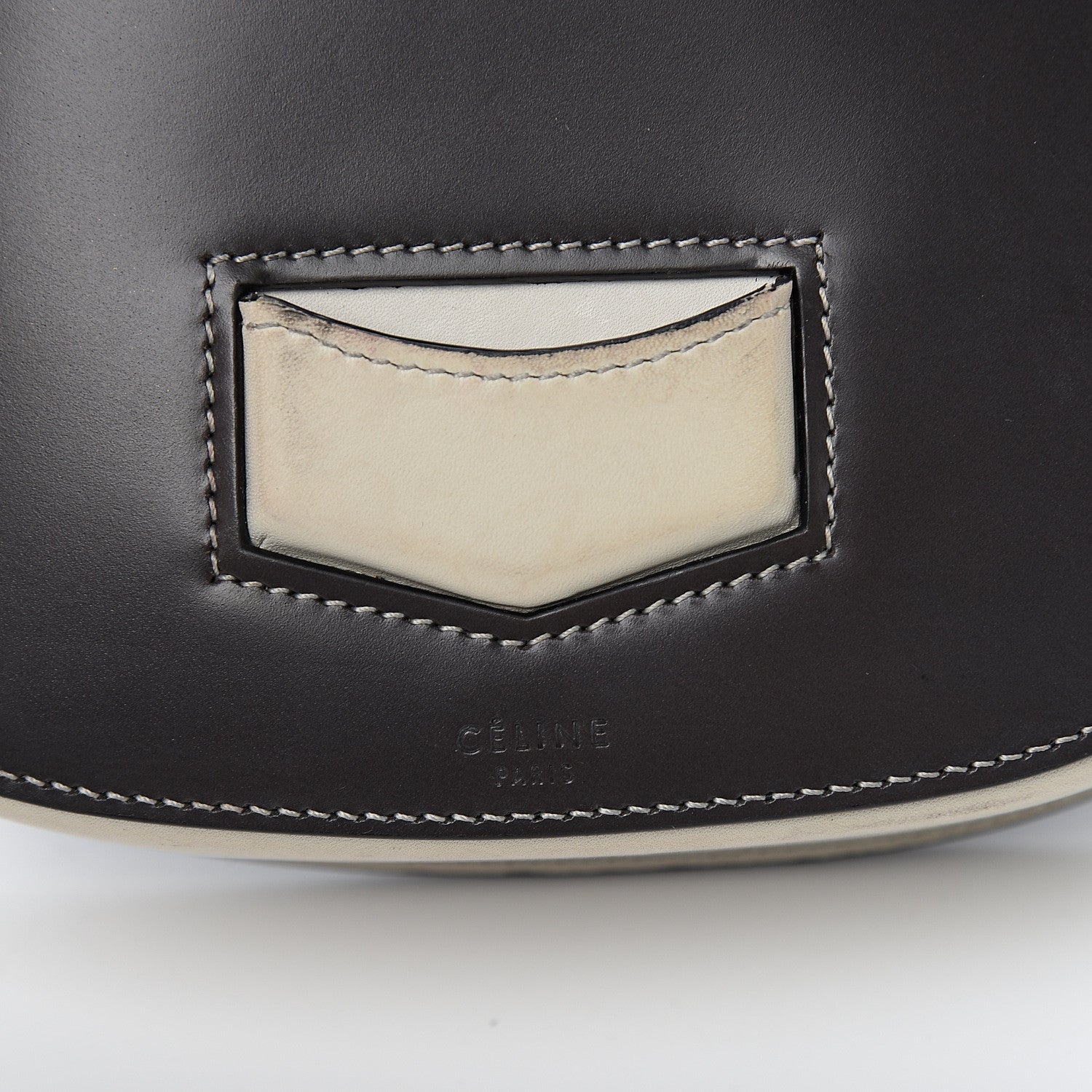 Celine Glazed Calfskin Small Bi-Color Trotteur Dark Grey 6 of 8