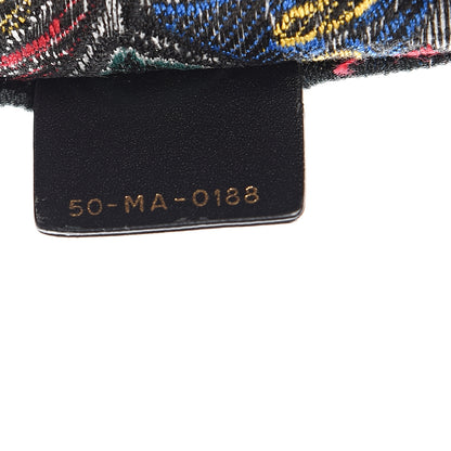 Christian Dior Canvas Embroidered Butterfly Book Tote Black Multicolor 6 of 9