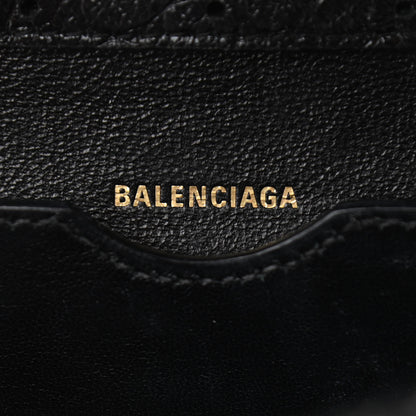 Balenciaga Shiny Calfskin Crocodile Embossed Small B Bag Black 6 of 12