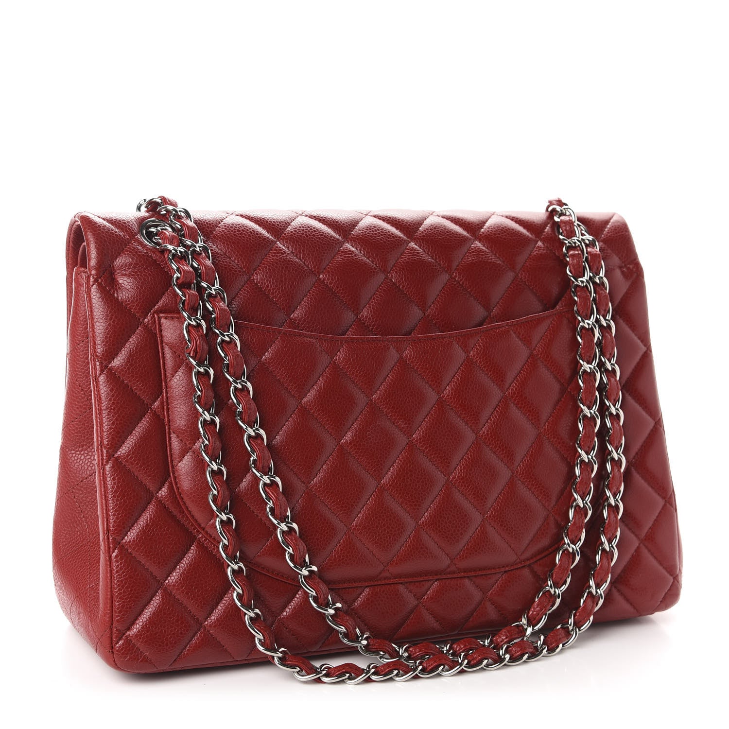 Chanel Caviar Quilted Maxi Double Flap Red 3 of 10