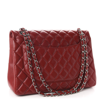 Chanel Caviar Quilted Maxi Double Flap Red 3 of 10