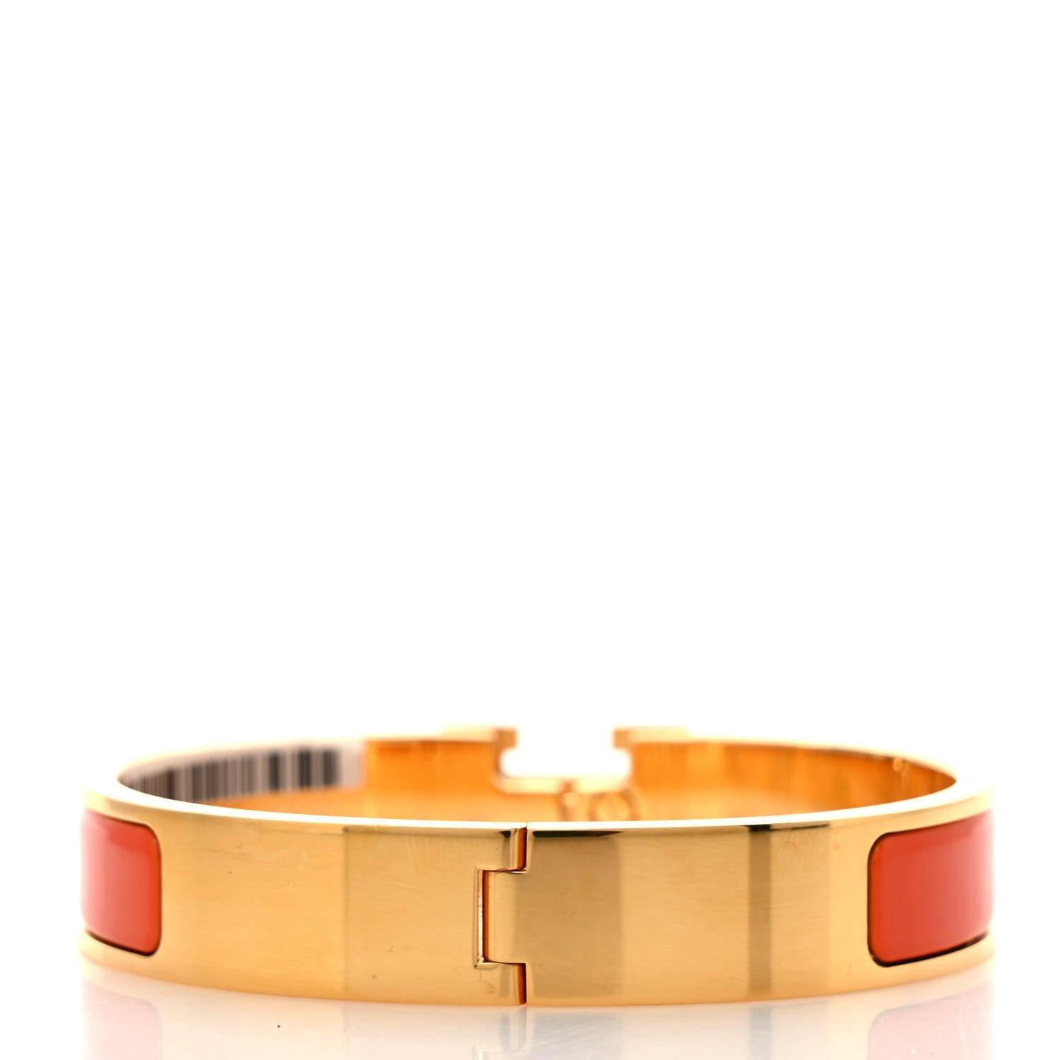 Hermes Enamel Narrow Clic Clac H Bracelet GM Orange Fruite 3 of 6