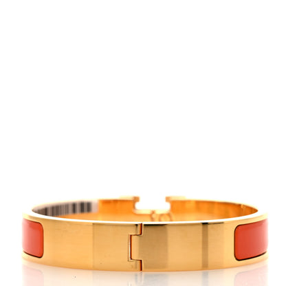Hermes Enamel Narrow Clic Clac H Bracelet GM Orange Fruite 3 of 6