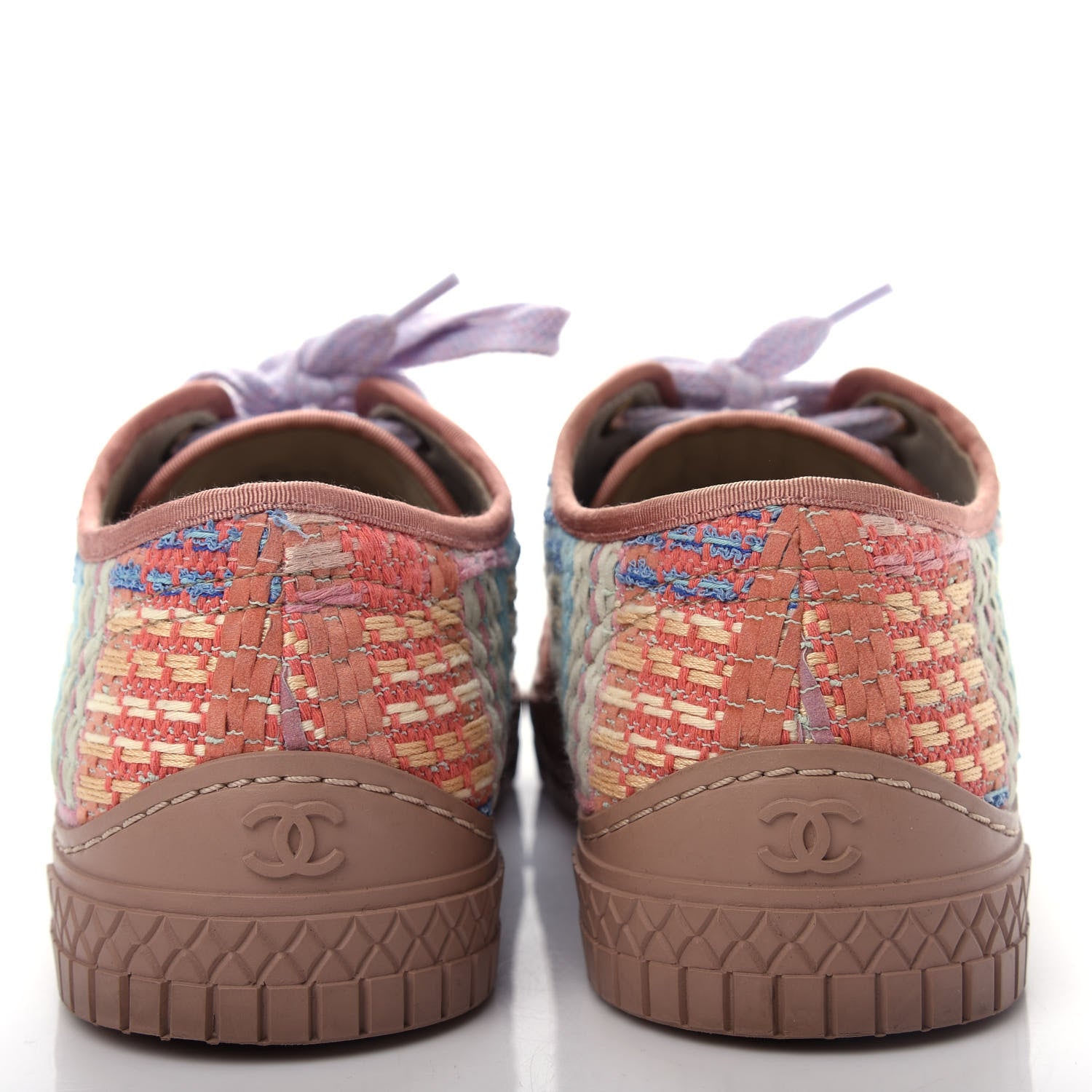Chanel Tweed Low Top Sneakers 36 Multicolor Beige 7 of 11