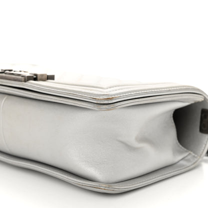 Chanel Metallic Lambskin Quilted Medium Boy Flap Silver 10 of 10