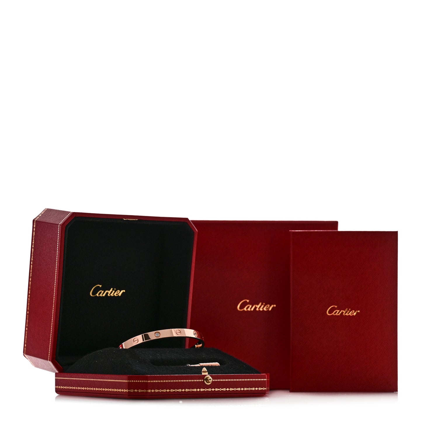 18K Pink Gold 4 Diamond LOVE Bracelet 19