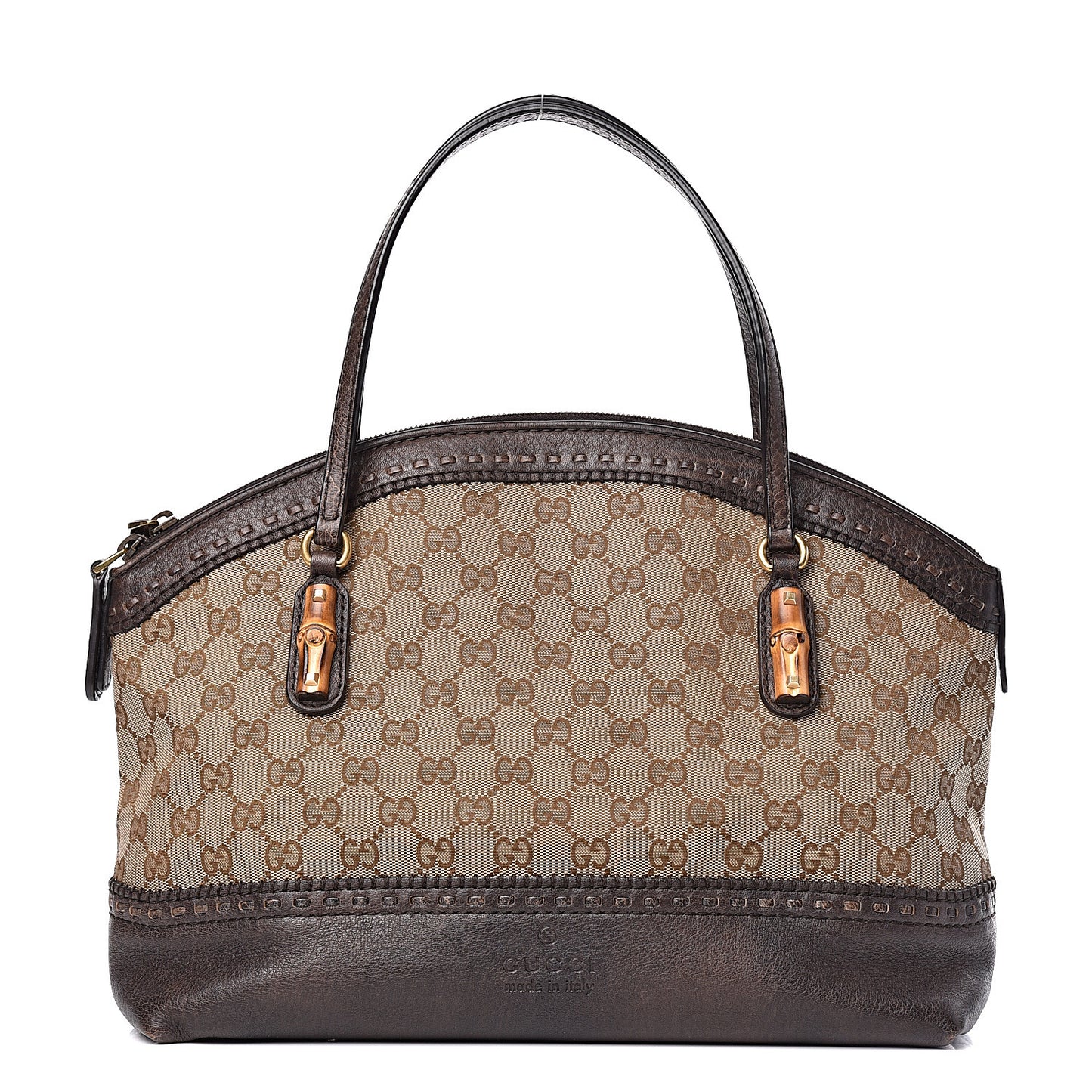 Monogram Laidback Crafty Dome Satchel Dark Brown