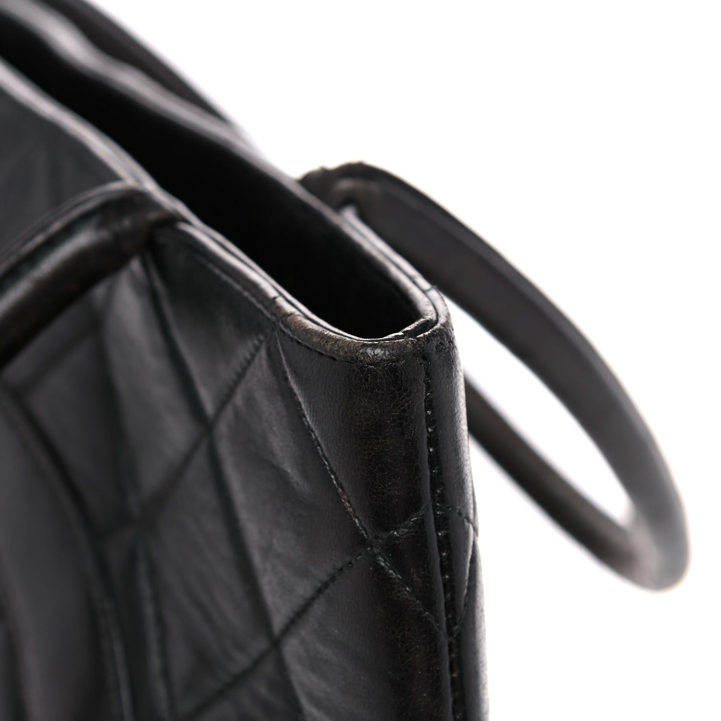 Lambskin Quilted Medallion Tote Black