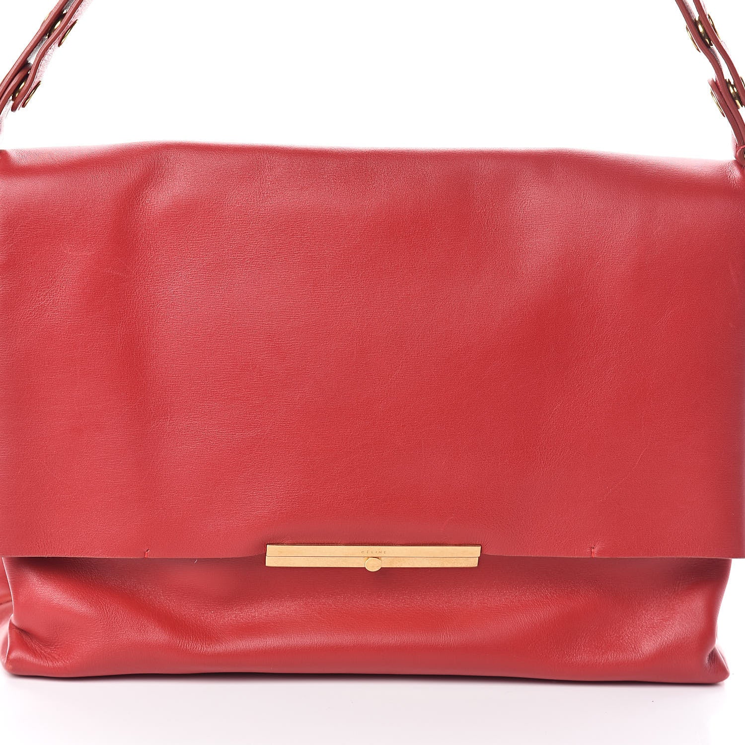 Celine Calfskin Blade Flap Bright Red 7 of 9