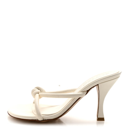 Bottega Veneta Lambskin Blink Knot Mule Sandals 35.5 White 1 of 18