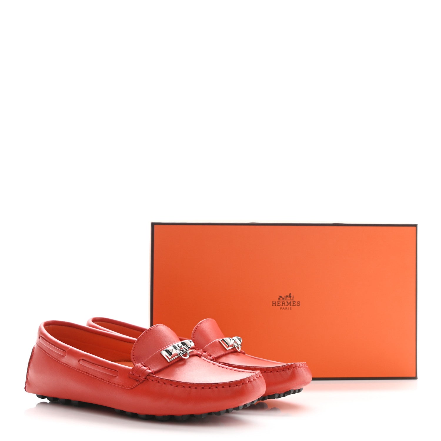 Hermes Supple Calfskin Womens Irving Driving Moccasin Loafers 35 Capucine 13 of 13