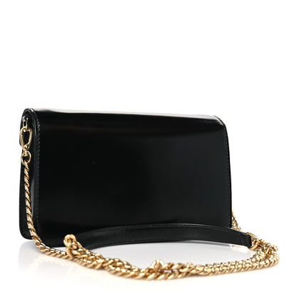 Prada Vitello Envelope Flap Chain Crossbody Bag Black 3 of 8