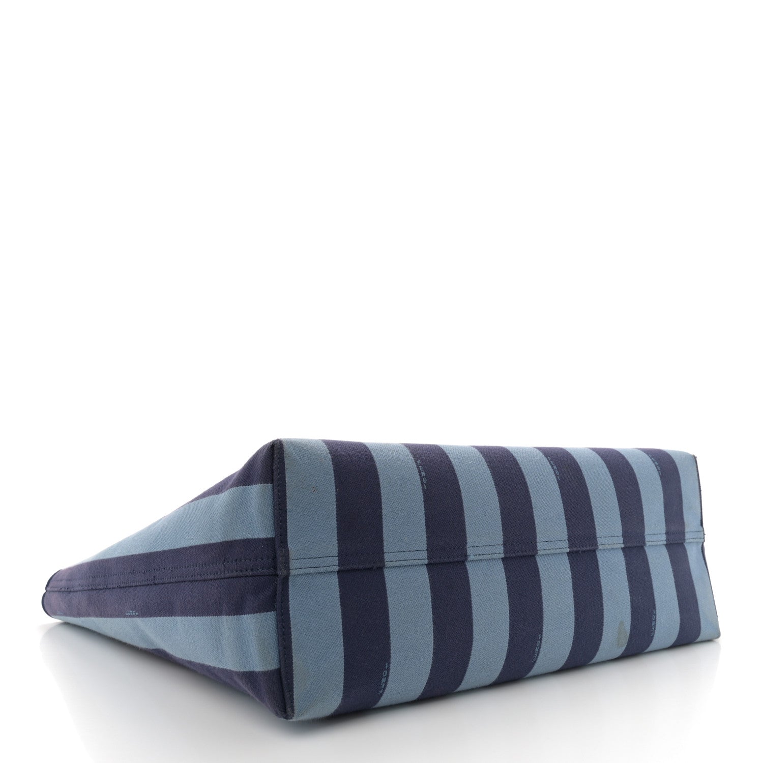 Fendi Pequin Vitello Logo Shopper Tote Blue 4 of 12