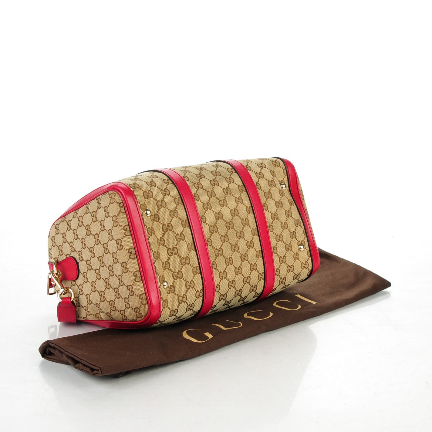 Gucci Monogram Medium Joy Boston Beige Red 4 of 7