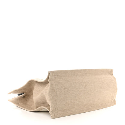 Saint Laurent Linen Calfskin Small Rive Gauche Tote Greggio Natural 4 of 14