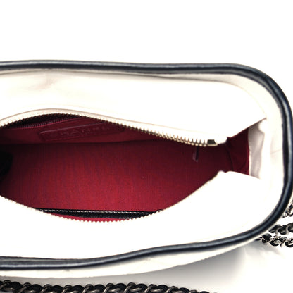 Chanel Aged Calfskin Quilted Small Gabrielle Hobo Black White 5 of 9