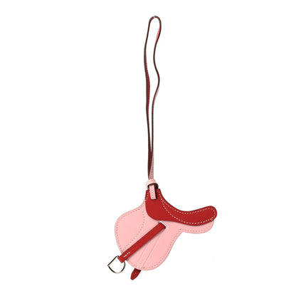 Hermes Swift Paddock Selle Horse Saddle Bag Charm Rouge Rose Sakura 1 of 3