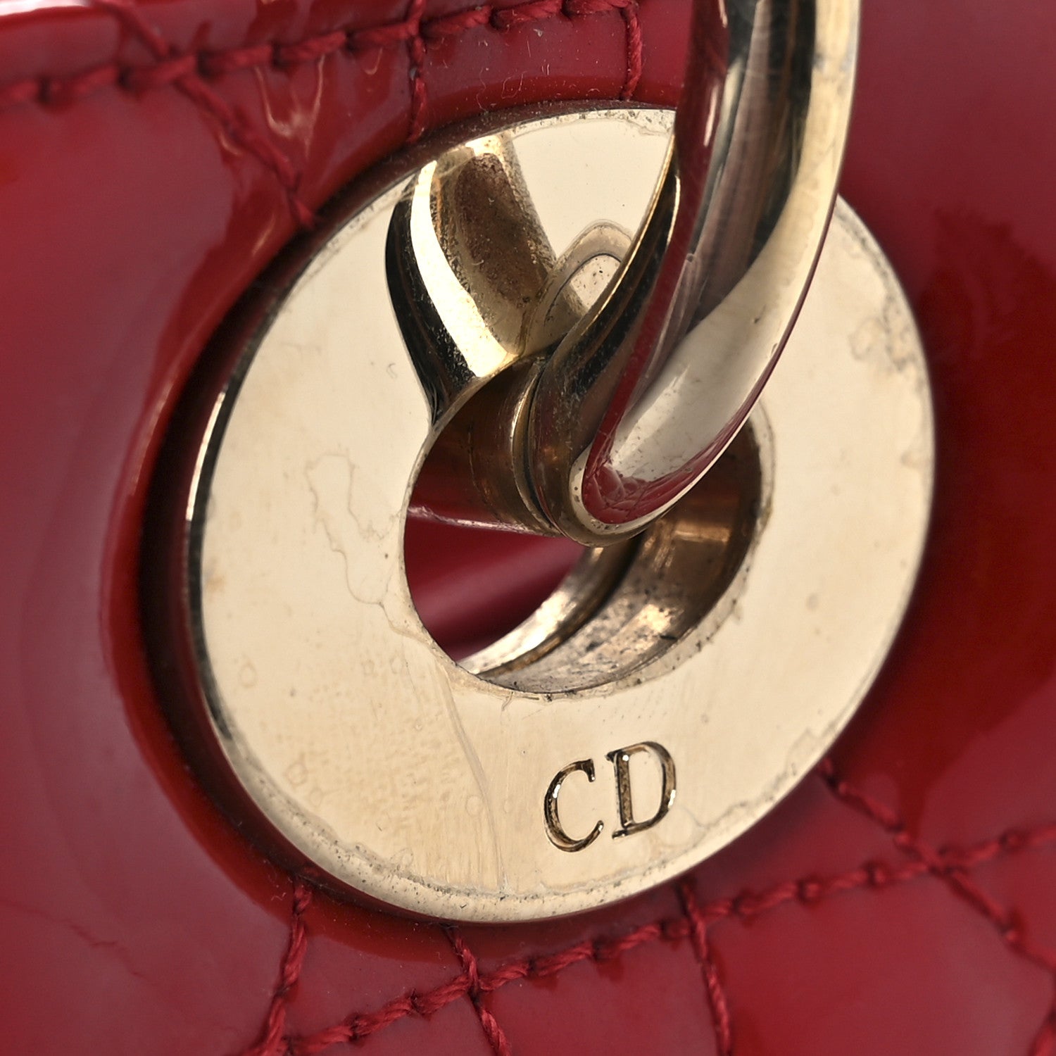 Christian Dior Patent Cannage Medium Lady Dior Red 14 of 15