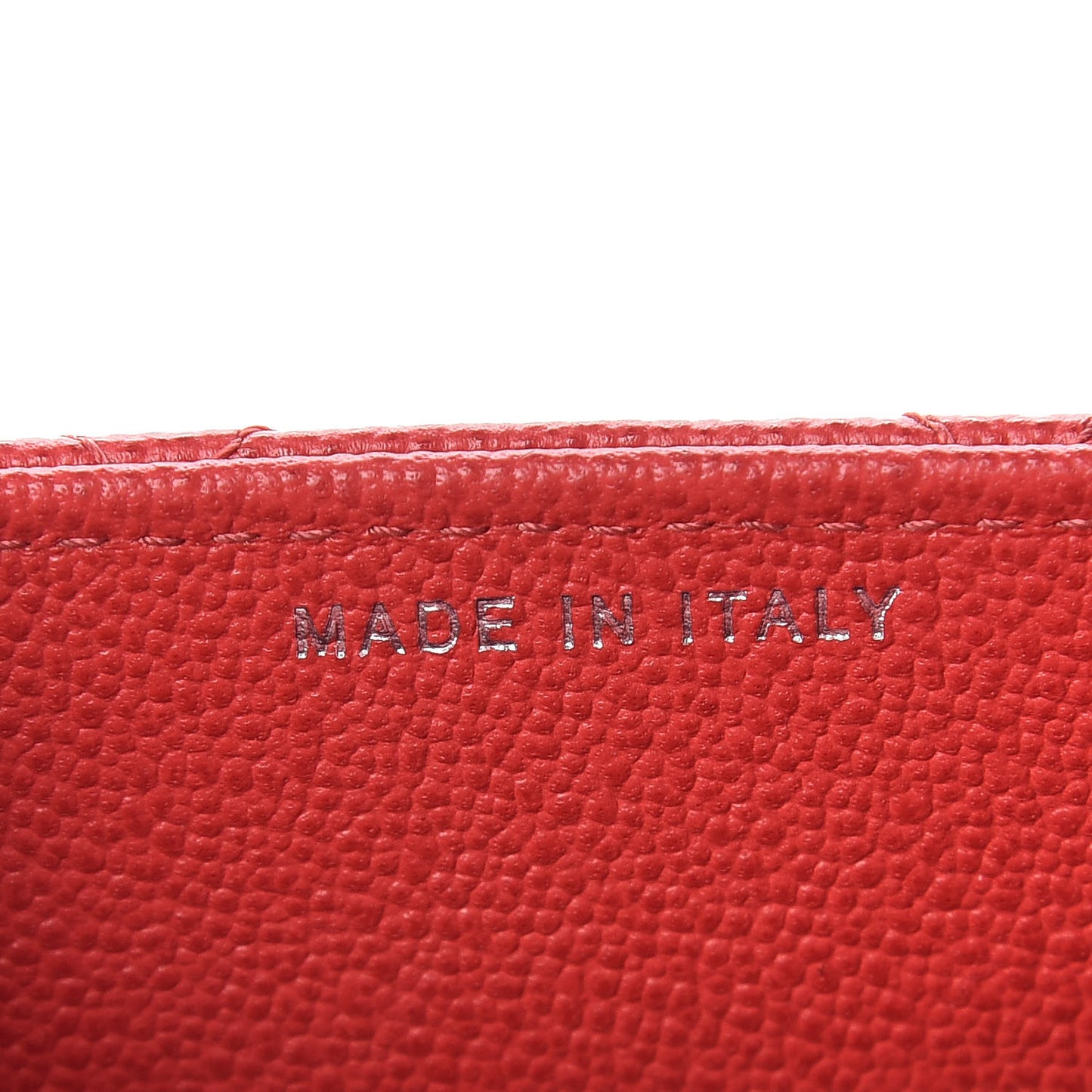 Grained Calfskin Quilted CC Box Clutch With Chain Red