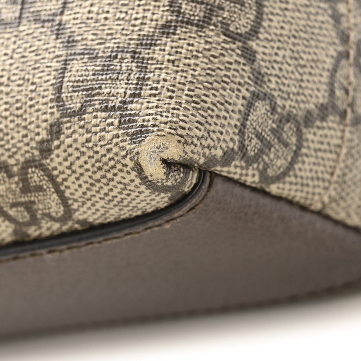 Gucci GG Supreme Monogram Textured Dollar Calfskin Web Small Ophidia Dome Shoulder Bag Beige Ebony New Acero 11 of 12
