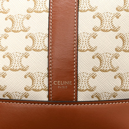 Celine Triomphe Canvas Calfskin Small Bucket Bag White 6 of 10