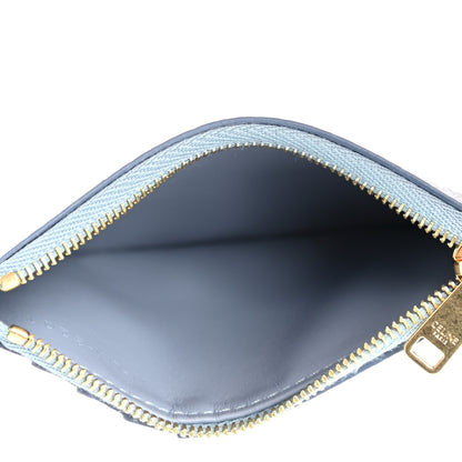 Celine Grained Calfskin Zipped Card Holder Artic Blue 5 of 7