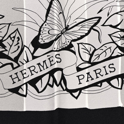 Hermes Silk Jungle Love Rainbow Scarf 90 Black Gris White 2 of 6