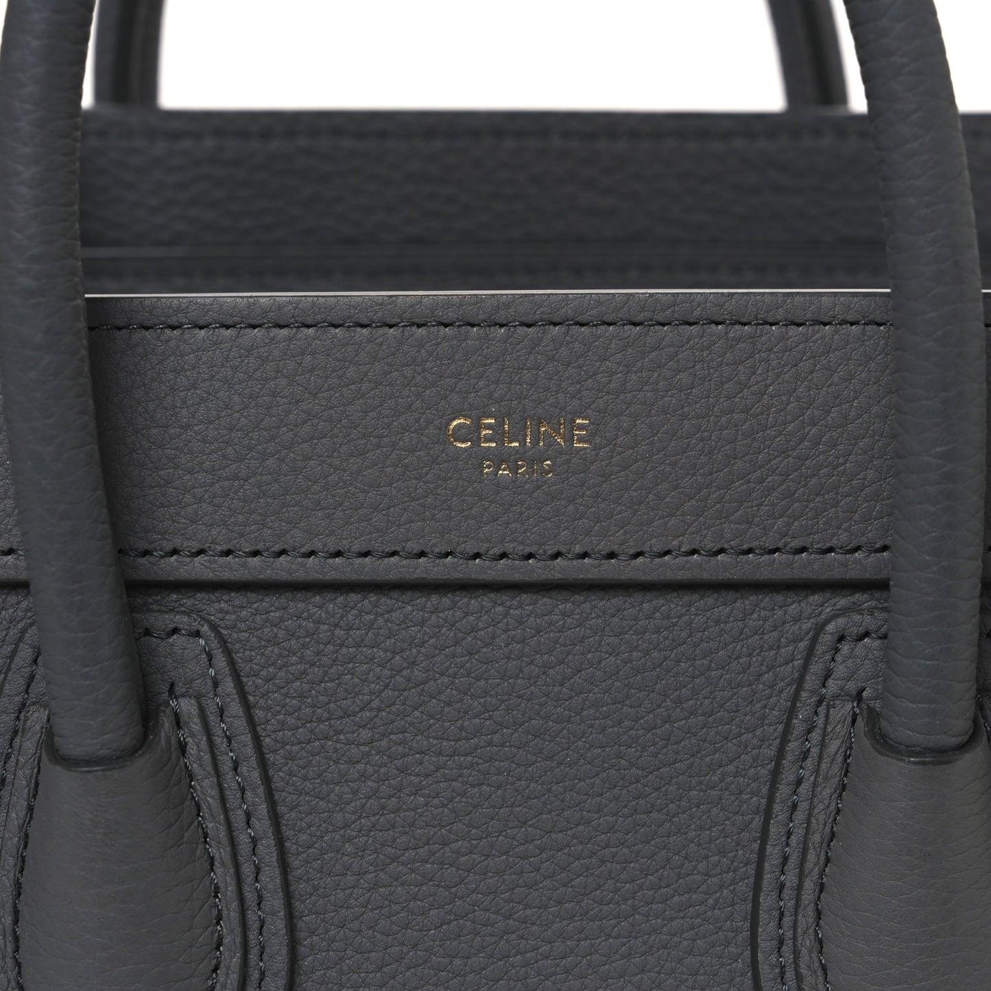 Drummed Calfskin Nano Luggage Kohl