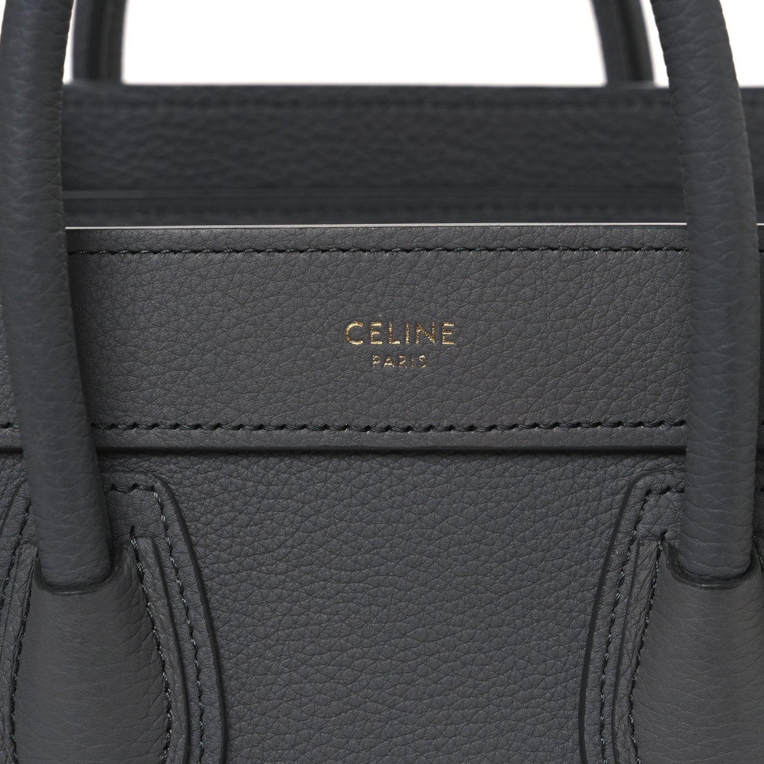 Celine Drummed Calfskin Nano Luggage Kohl 8 of 10