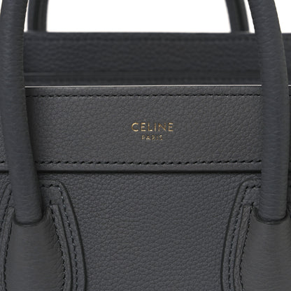 Celine Drummed Calfskin Nano Luggage Kohl 8 of 10