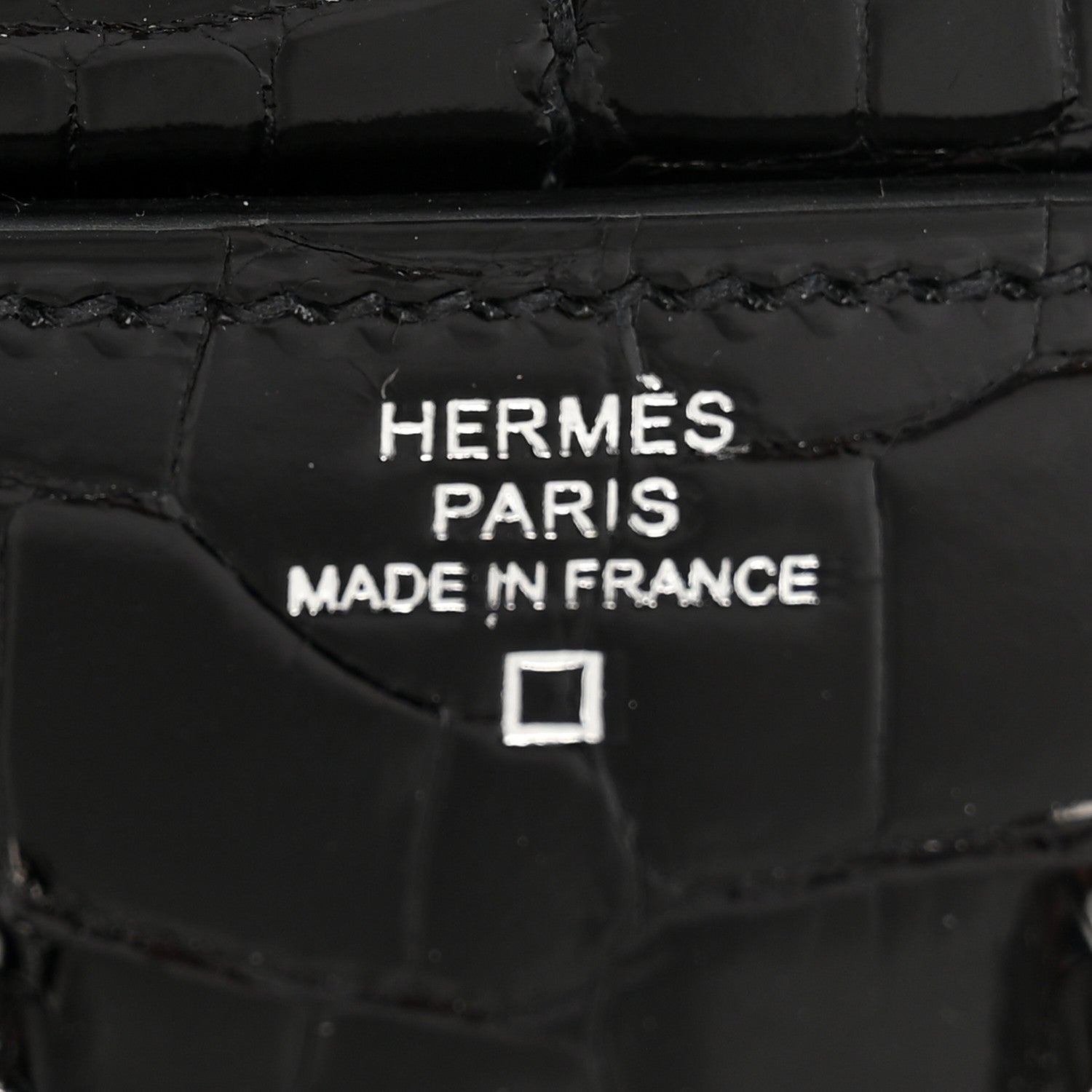 Hermes Shiny Alligator Constance Short Wallet Black 6 of 11