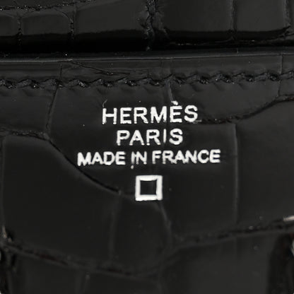 Hermes Shiny Alligator Constance Short Wallet Black 6 of 11