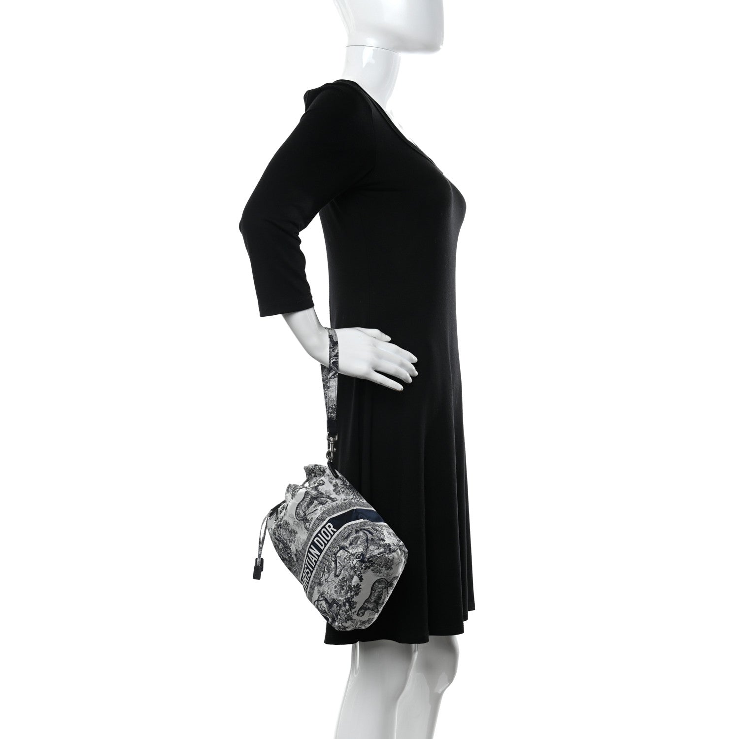 Christian Dior Technical Fabric Embroidered Toile De Jouy Sauvage DiorTravel Pouch Blue 2 of 11