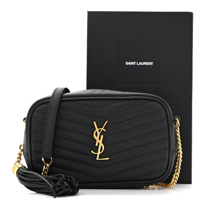 Saint Laurent Grain De Poudre Matelasse Monogram Mini Lou Camera Bag Black 13 of 13