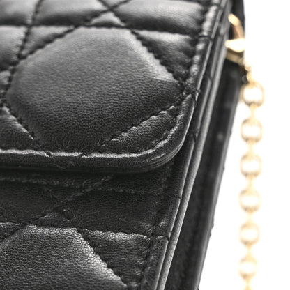 Christian Dior Lambskin Cannage Miss Dior Chain Wallet Black 15 of 15