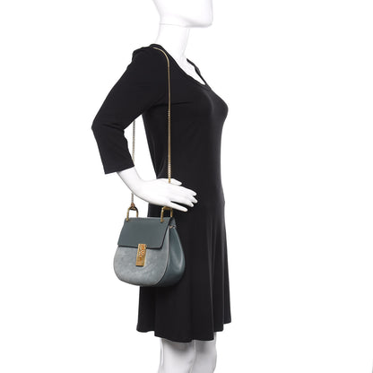 Chloe Suede Smooth Calfskin Drew Shoulder Bag Cloudy Blue 2 of 9