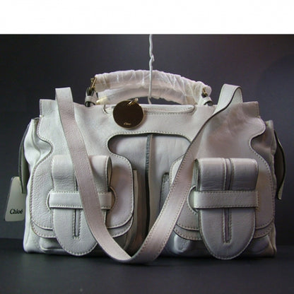 Chloe Lambskin Saskia Satchel White 1 of 11