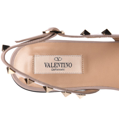 Valentino Garavani Patent Rockstud Slingback Flats 39 Black Poudre 7 of 9