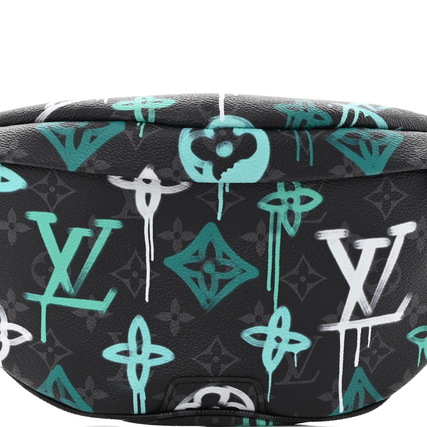 Monogram Eclipse LV Graffiti Discovery Bumbag Green Lights