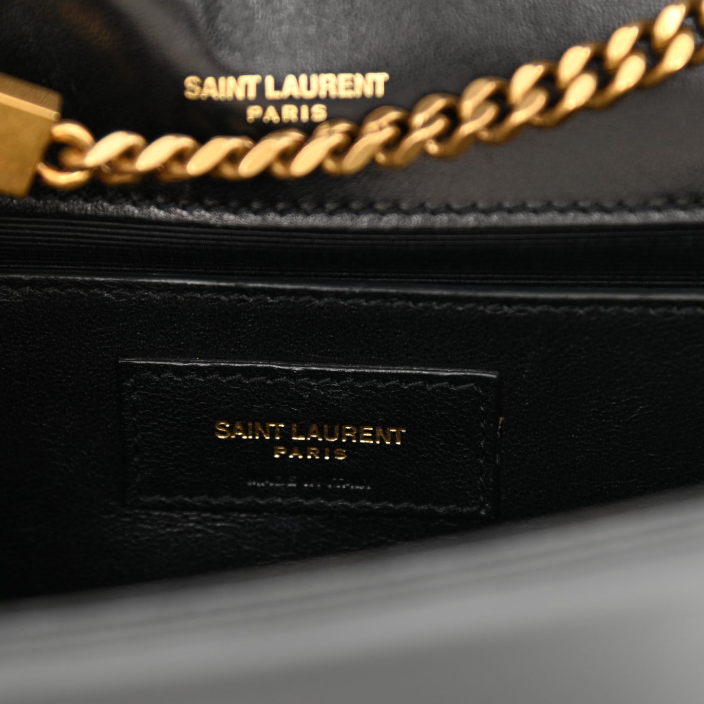 Patent Small Monogram Kate Satchel Black
