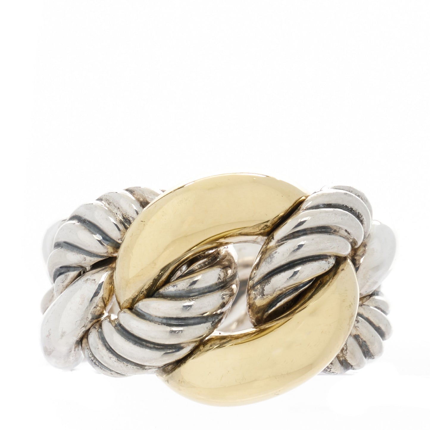 Sterling Silver 18K Yellow Gold Belmont Ring 54 6.75