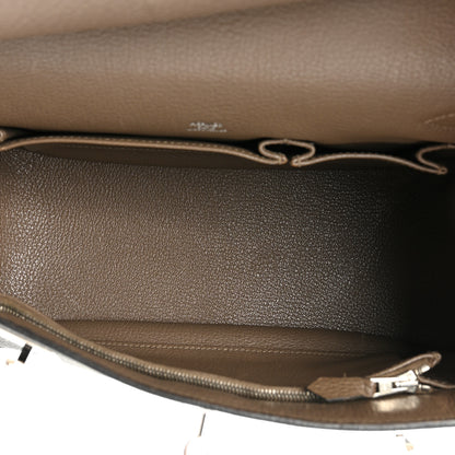 Hermes Taurillon Clemence Eclat Jypsiere 28 Etain Etoupe 5 of 11