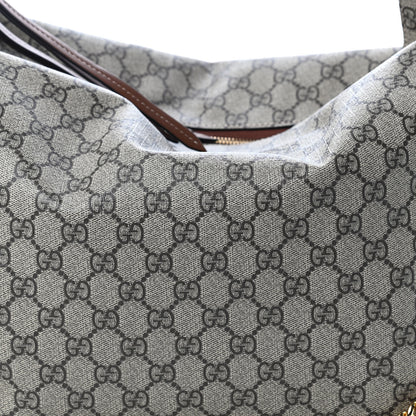Gucci GG Supreme Monogram Large Linea A Hobo Light Brown 10 of 10