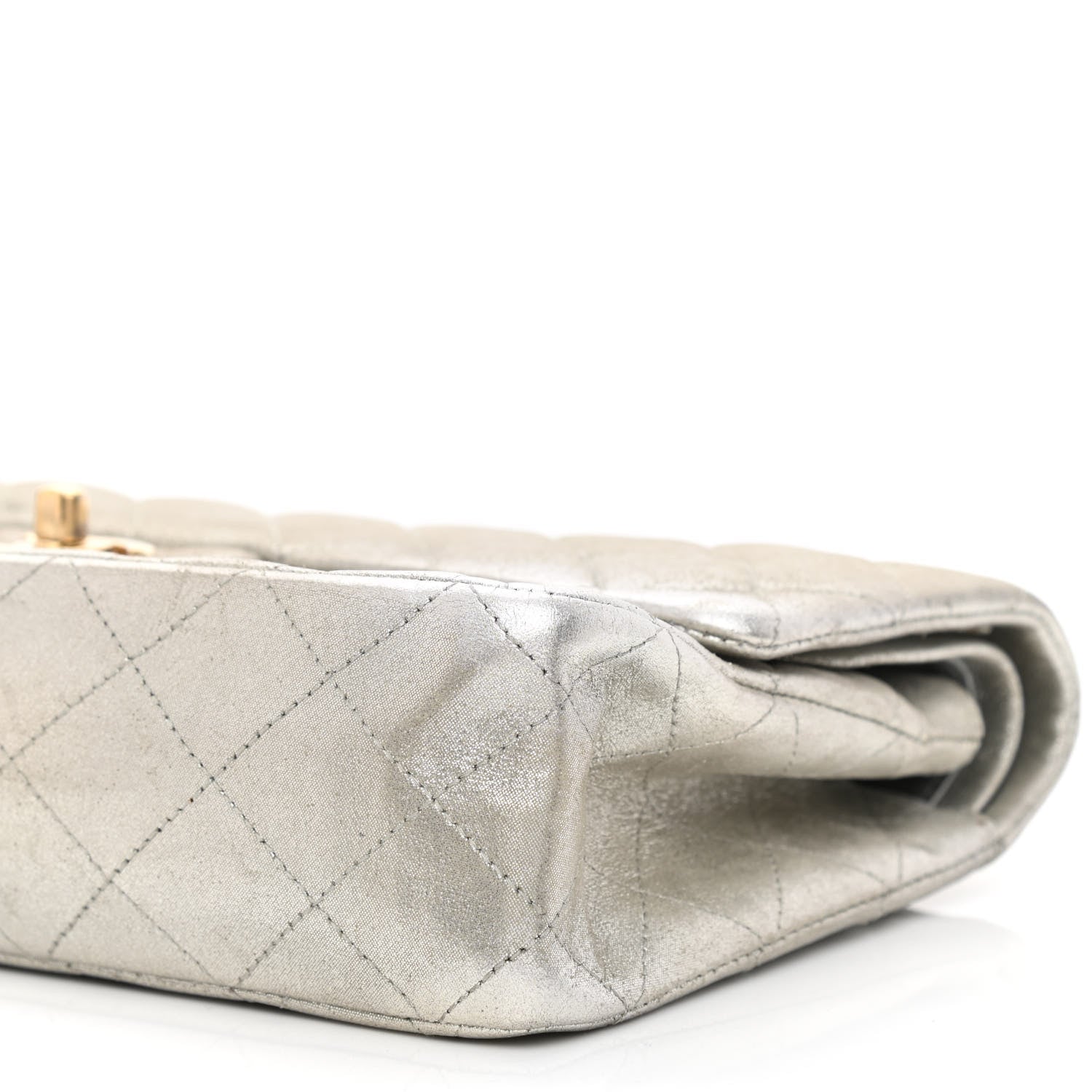 Chanel Iridescent Calfskin Medium Double Flap Silver 9 of 10