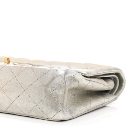 Chanel Iridescent Calfskin Medium Double Flap Silver 9 of 10